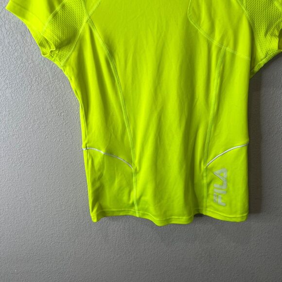 Fila Sport Womens Neon Yellow Running T-Shirt M - Picture 6 of 11